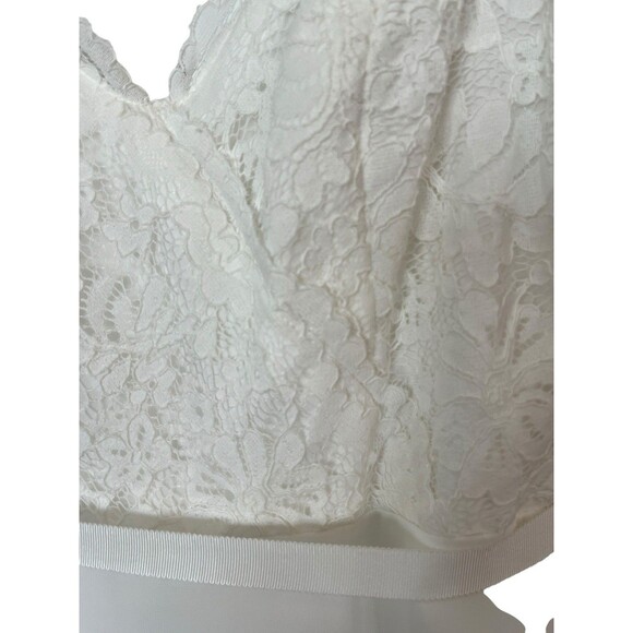DB Studio Wedding Dress NWT Sz 10 Scalloped V-Neck Lace Bodice A-Line Soft White - Picture 4 of 16